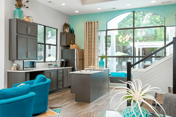 Clubhouse Kitchen at Bridges at Mallard Creek Apartment Homes, Charlotte